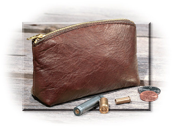American Bison Leather Zippered Pouch