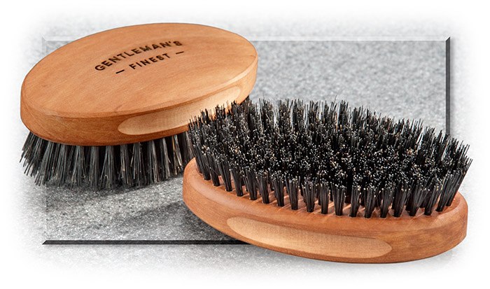 MILITARY Style Men's Hair BRUSH w/ SOFT BOAR BRISTLE - PEAR TREE WOOD. Made in GERMANY