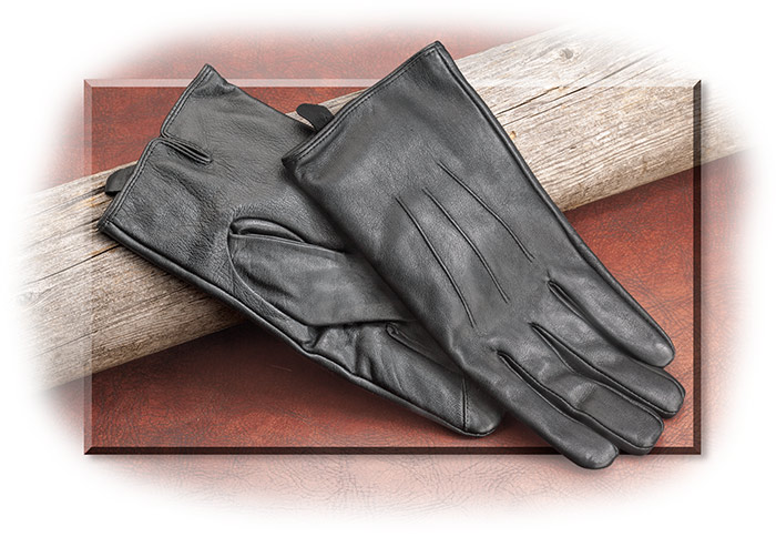 DELUXE LEATHER GLOVES - BLACK - TOUCH SCREEN FLEECE LINED