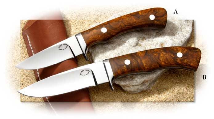 LARRY PAGE - 3 INCH DROP POINT HUNTER - DESERT IRONWOOD HANDLE