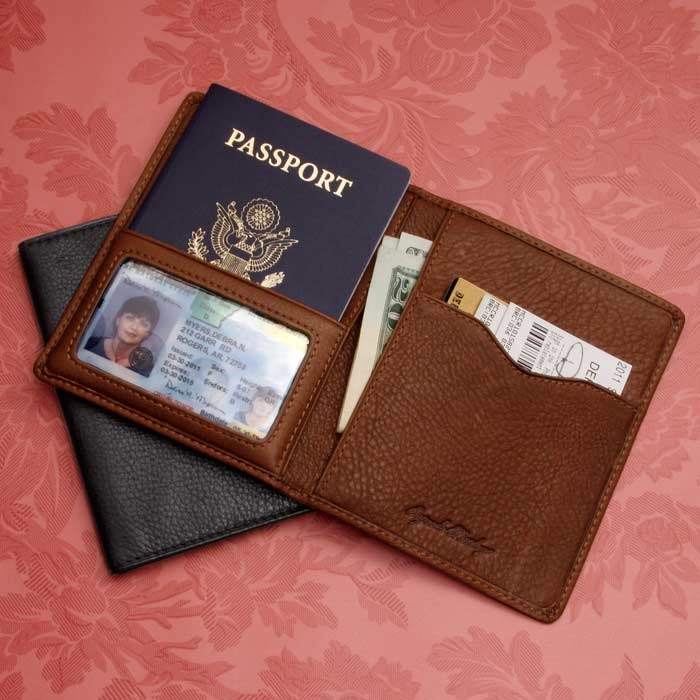 Leather Passport Holder Russell's For Men