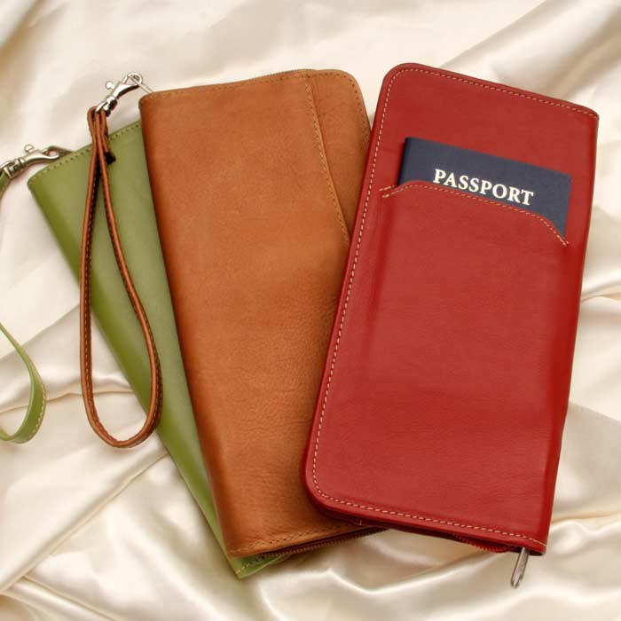 Soft Leather Passport / Ticket Holder Russell's For Men