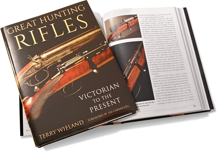 GREAT HUNTING RIFLES - VICTORIAN TO THE PRESENT - TERRY WIELAND HARDBACK - 265 PAGES