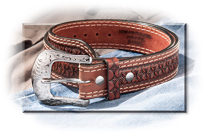 Hand Carved Leather Belt