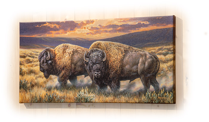 Dusty Plains Bison by Rosemary Milette - Print wall hanging 