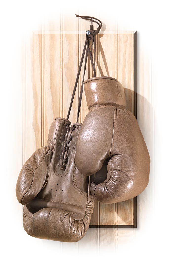 GENUINE LEATHER BOXING GLOVES - BROWN LEATHER - SET OF 2 GLOVES - HANDMADE AND HANDSEWN - DISTRESSED