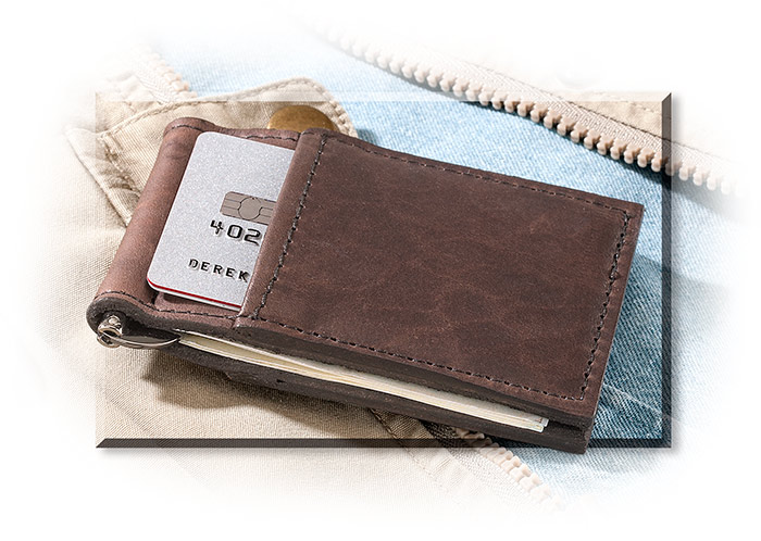 American Bison Leather Cash Clip