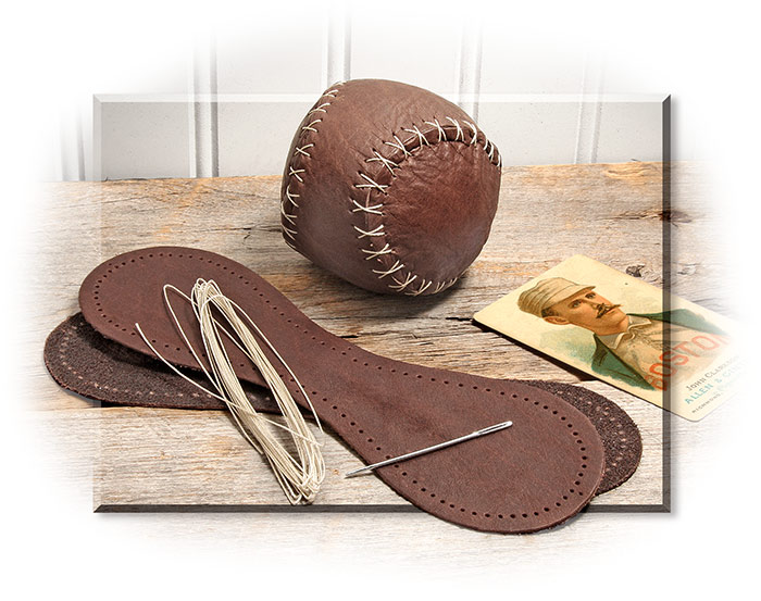 AMERICAN BISON BASEBALL KIT - SEW-YOUR-OWN BASEBALL - BROWN LEATHER INCLUDES INSTRUCTIONS, THREAD