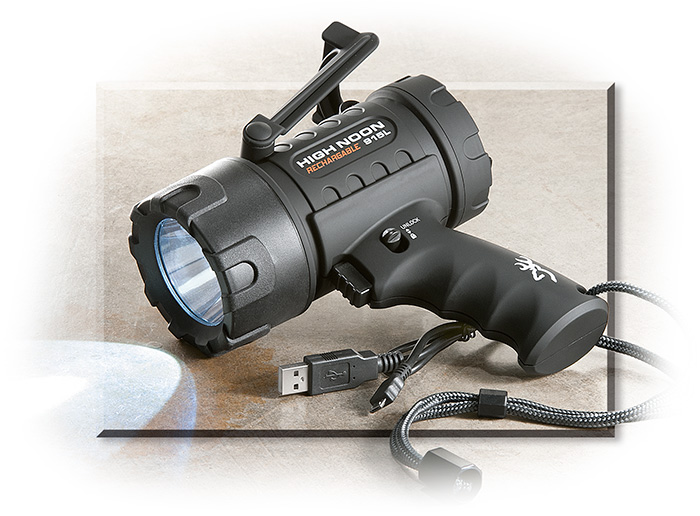 Browning Firearms browning high noon flotable led spotlight 50 to 915 lumens usb charging