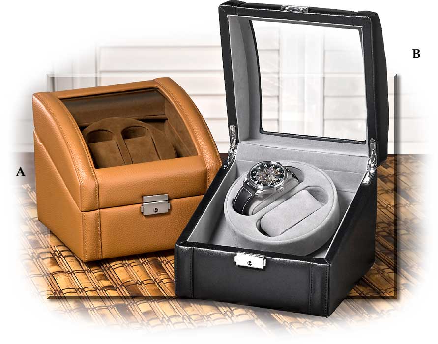 Tan Leather Two Watch Winder
