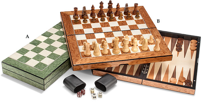 Chess/Backgammon Game Set Green