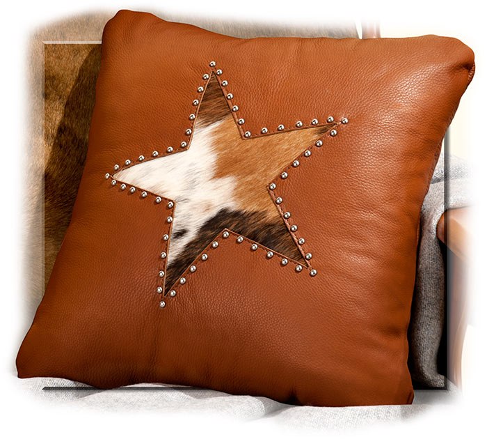 leather cowhide pillows