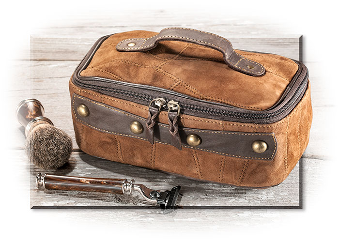 mens leather dopp kit