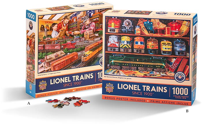 1000 PIECE PUZZLE -LIONEL DREAMS-LIONEL TRAINS-BONUS POSTER -RECYCLED CHIPBOARD-19-1/4" x 26-3/4"