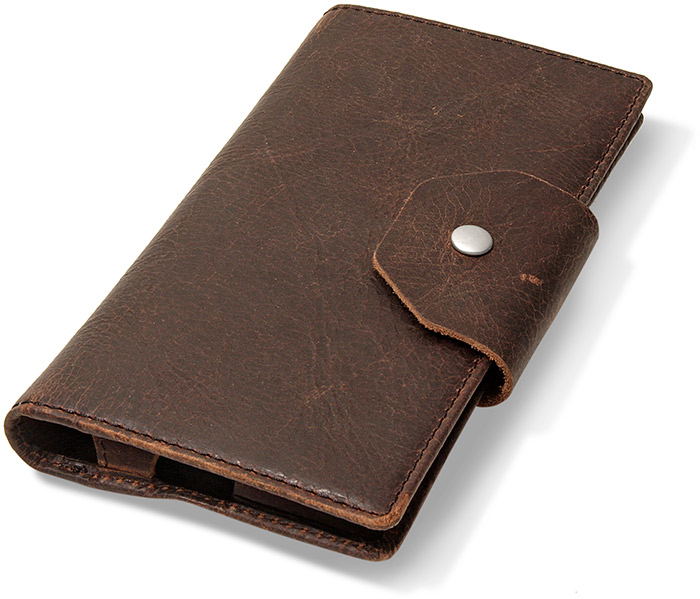 Distressed Leather Long Phone Wallet