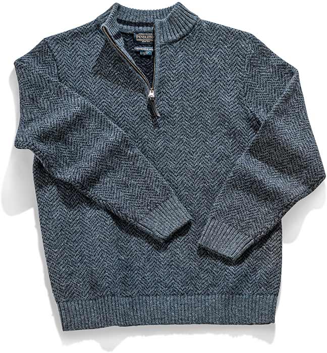 Pendleton Navy Quarter Zip Wool Sweater