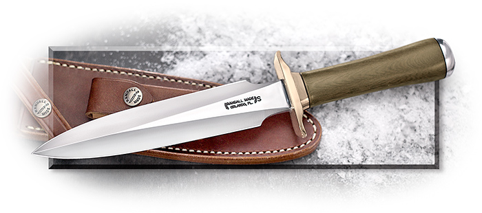 RANDALL - MODEL 2 FIGHTING STILLETTO - STAINLESS BLADE - GRN MICARTA CONCAVE HANDLE