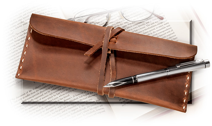 Western Brown Leather Storage Pouch