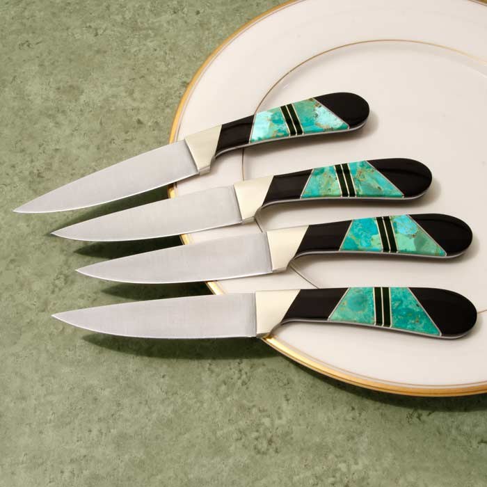 Green Turquoise Steak Knife Set Russell's For Men