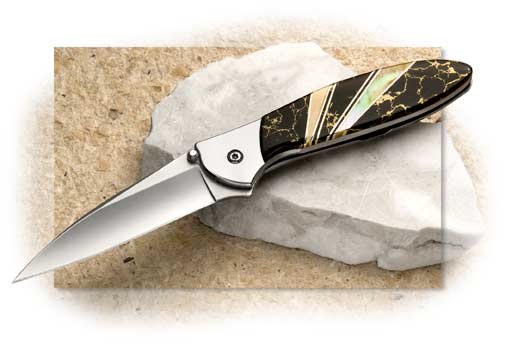 Kershaw Leek Aztec Gold & Gold Lip Pearl