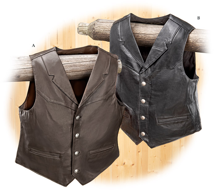 Saddle Lamb Dark Brown Leather Vest Medium