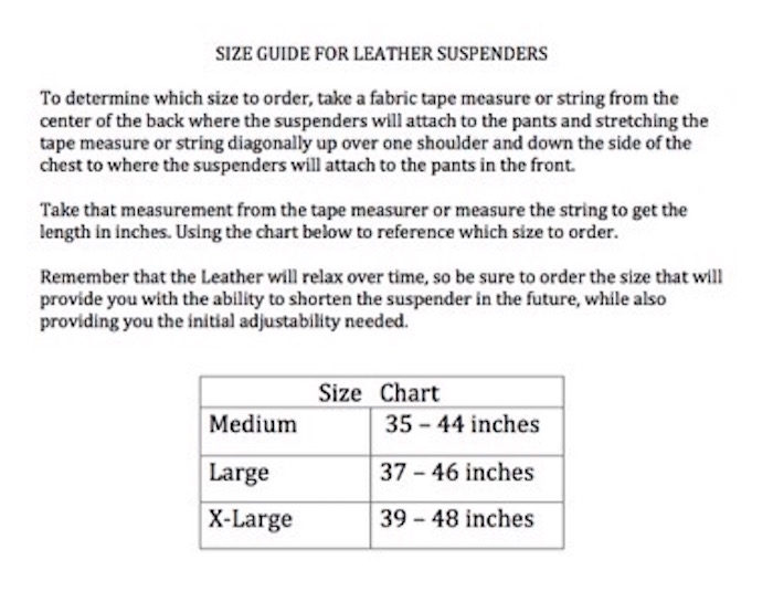 Leather Y-Back Suspenders Plain Medium