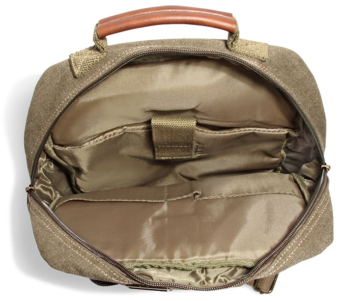 Canvas Sling Messenger Bag with Leather Trim