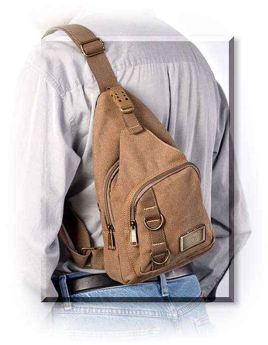 Brown Canvas Travel Sling