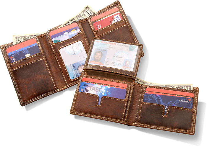 Water Buffalo Leather Bi-fold or Tri-fold Wallet