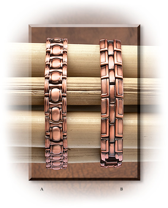 COPPER PLATED MAGNETIC LINK BRACELET - BIKE CHAIN STYLE - SIZE 8- 1/2 - RESIZE BY REMOVING LINKS