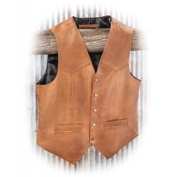 Snap Front Lambskin Vest | Russell's For Men